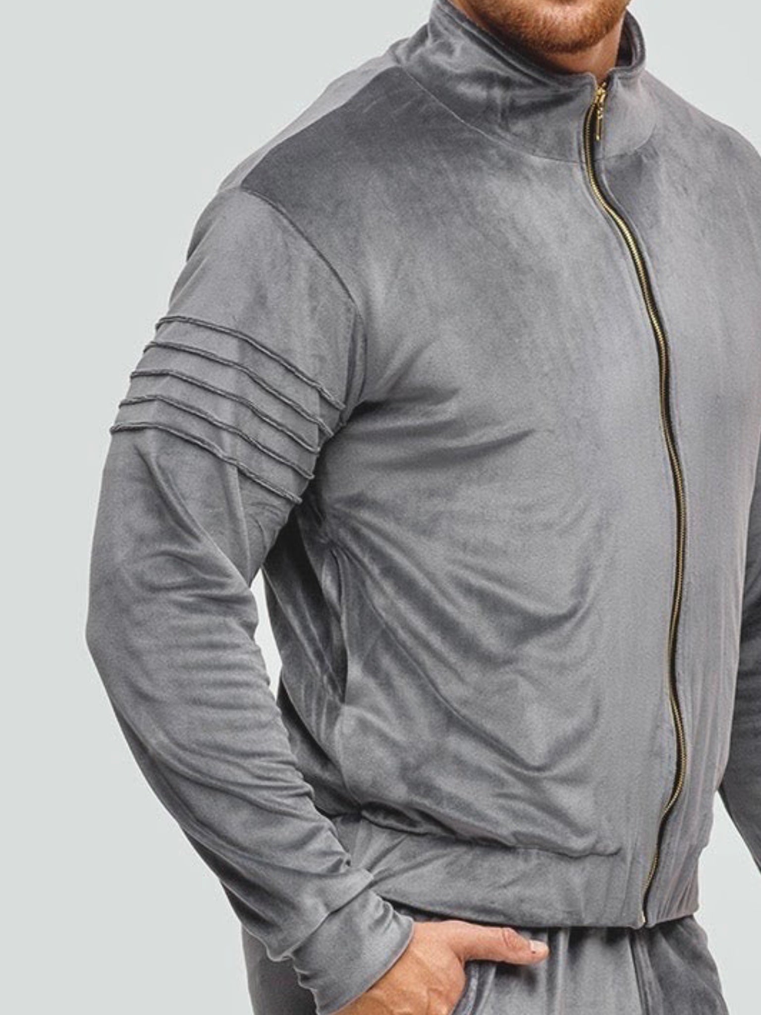 Велюровый спортивный костюм "Soft серый"