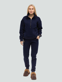Dark blue Tracksuit "Luxury" with fluff 