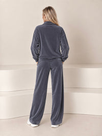 Veliūrinis laisvalaikio kostiumas "Soft shine blue grey"