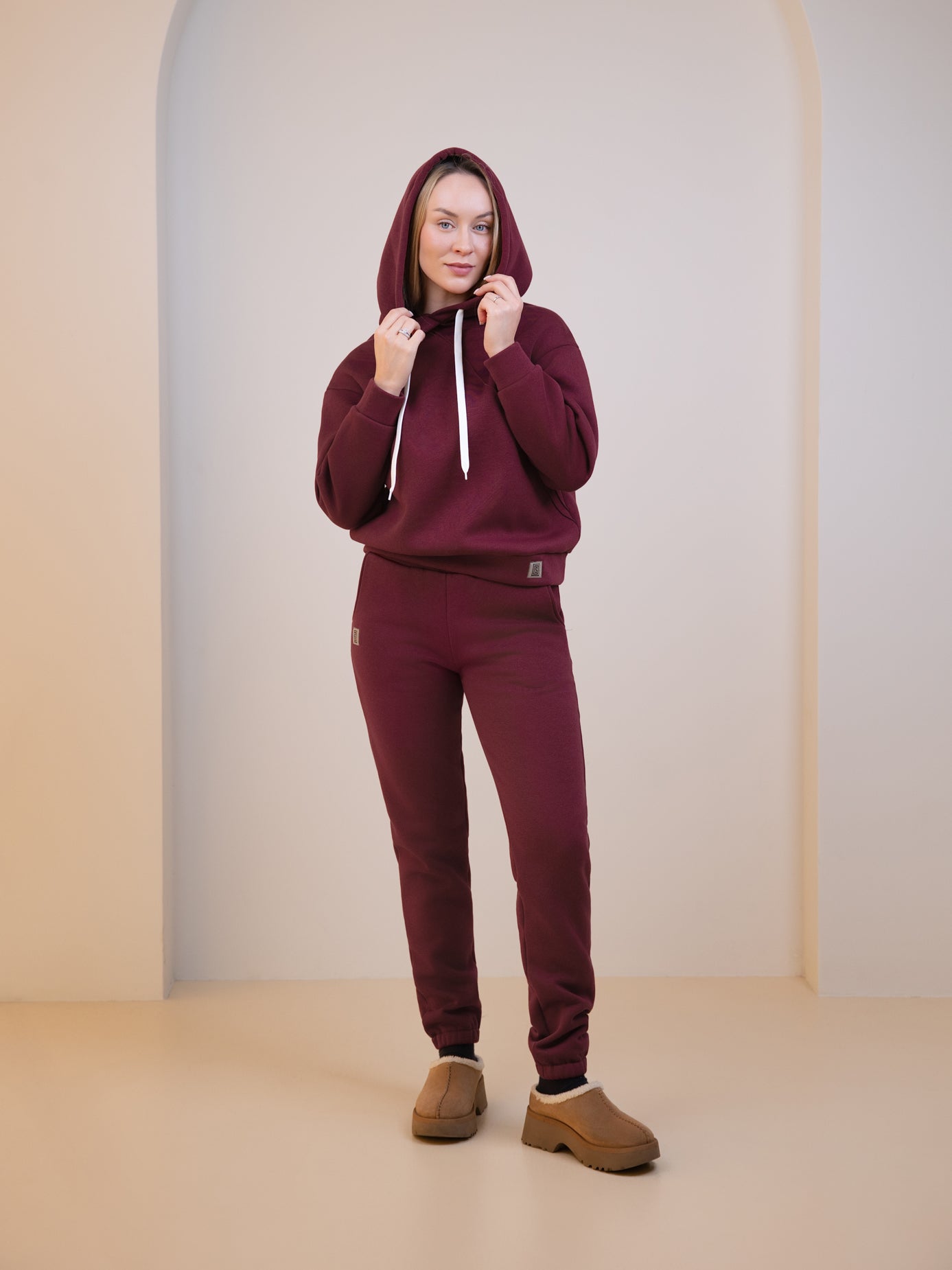 Burgundy Tracksuit "Comfort" with fluff 