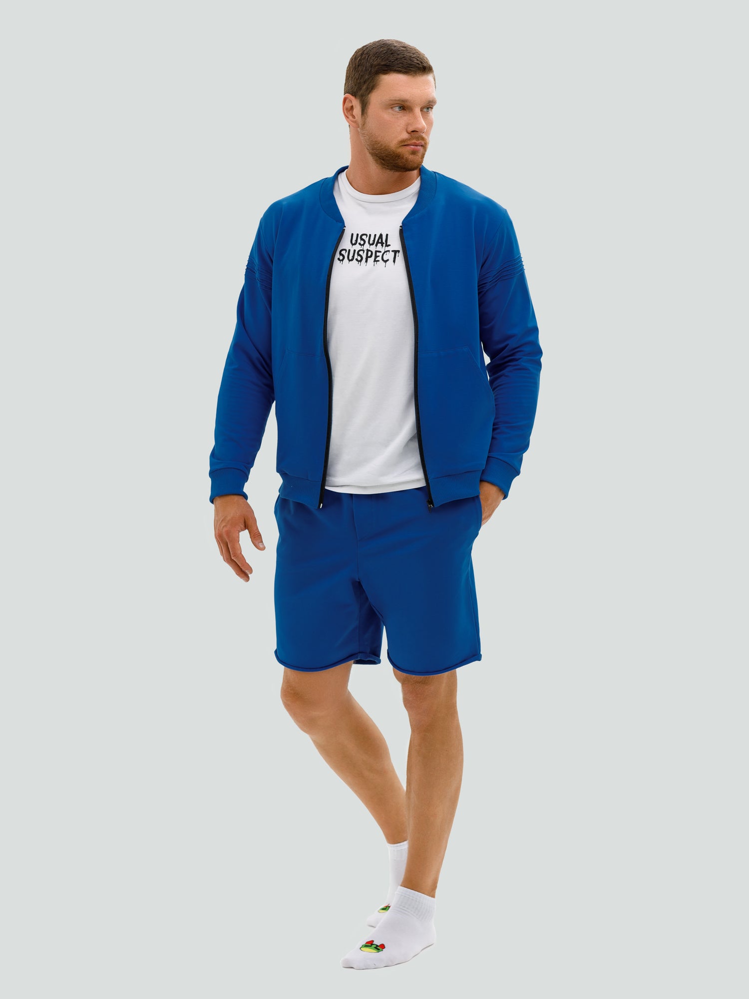 Blue shorts and sweatshirt set for Men "Hot summer" 