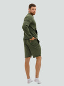 Men's khaki shorts and sweatshirt set "Hot summer" 