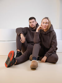 Šokoladinis laisvalaikio kostiumas "Comfort" su pūkeliu