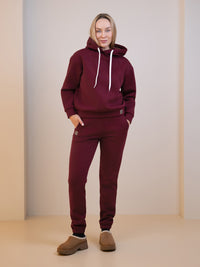 Burgundiškas laisvalaikio kostiumas "Comfort" su pūkeliu