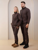 Šokoladinis laisvalaikio kostiumas "Luxury" su pūkeliu