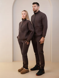 Šokoladinis laisvalaikio kostiumas "Luxury" su pūkeliu