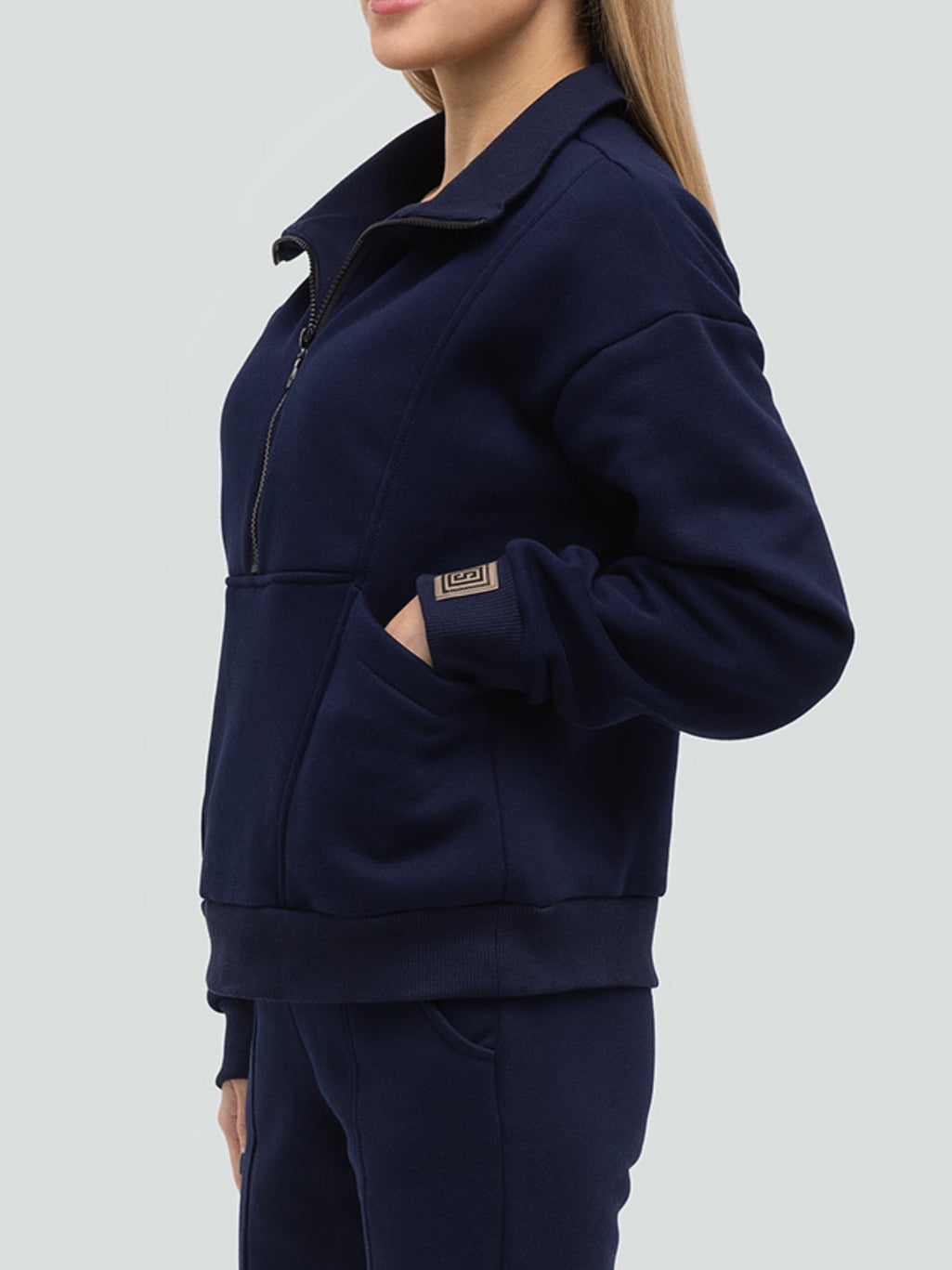 (Copy) Dark blue Tracksuit "Luxury" with fluff 