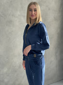 Veliūrinis laisvalaikio kostiumas "Soft ink blue"