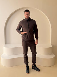 Šokoladinis laisvalaikio kostiumas "Luxury" su pūkeliu