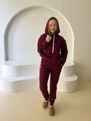 Burgundiškas laisvalaikio kostiumas "Comfort" su pūkeliu