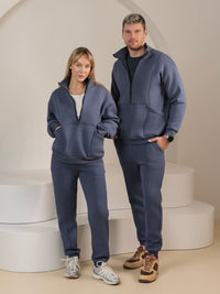 Laisvalaikio kostiumas "Luxury" dusty blue su pūkeliu