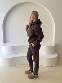 Šokoladinis laisvalaikio kostiumas "Comfort" su pūkeliu