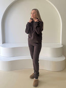 Šokoladinis laisvalaikio kostiumas "Comfort" su pūkeliu