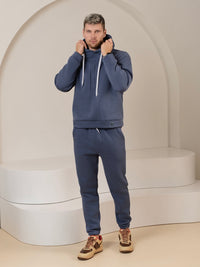 Laisvalaikio kostiumas "Comfort" dusty blue su pūkeliu