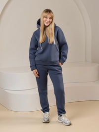 Laisvalaikio kostiumas "Comfort" dusty blue su pūkeliu